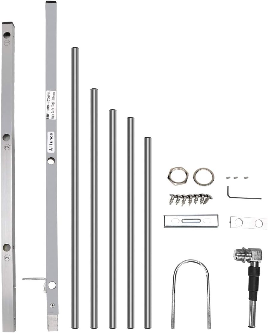 Ailunce AY03 Yagi Antenna UHF 400-470MHz Antenna 5 Elements 100W High Gain 9dBi Antenna for Mobile Radio Two-Way Radio Mobile Transceivers (1 Pack): Home Audio & Theater