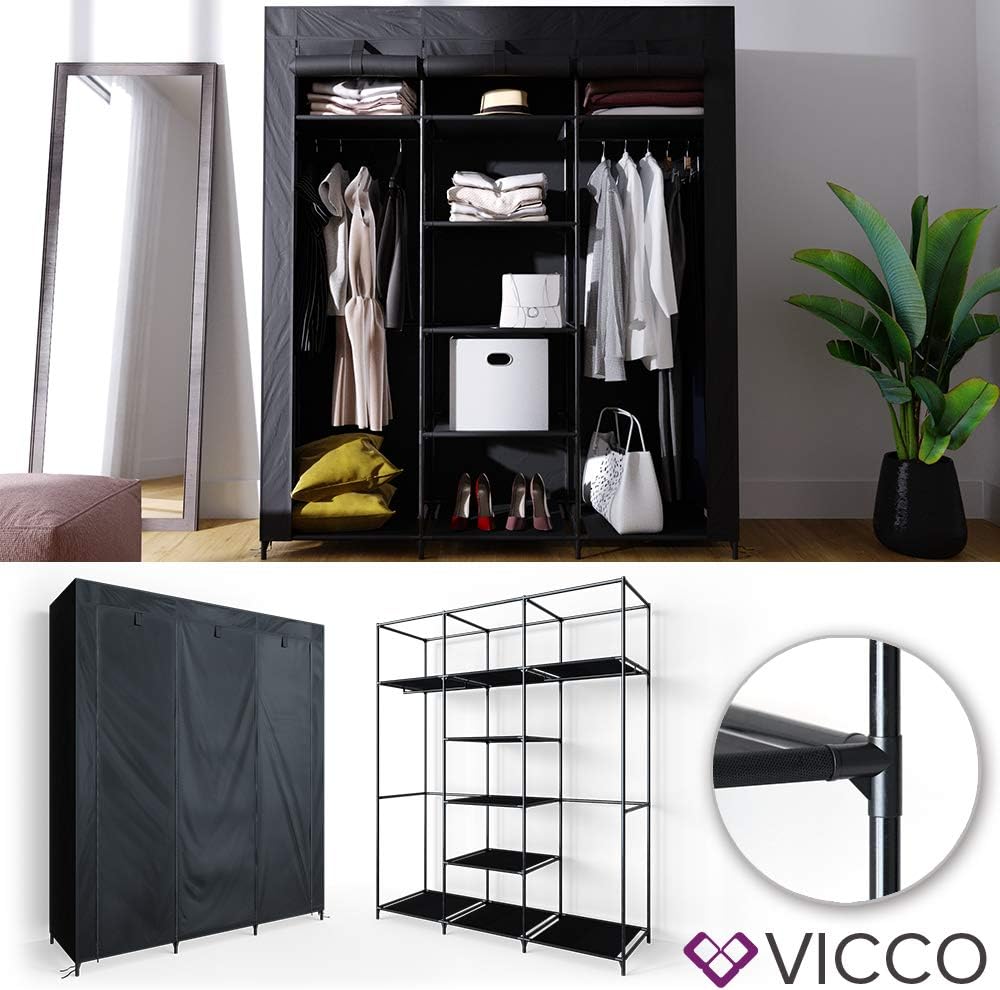Vicco Kleiderschrank Xxxl Diy Faltschrank Stoffschrank Steckregal System Schwarz Xxxl Fsnf Org