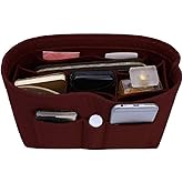 ZTUJO Purse Organizer Insert, Felt Bag Organizer For Handbag Purse Organizer,13 Colors, 6 Size (Medium, Wine Red)