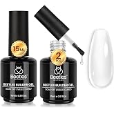 Beetles Builder Gel for Nails, 2 Pcs 8 in 1 Clear Building Gel | for Instant Apex Strengthening & Extension, Beginner Friendl