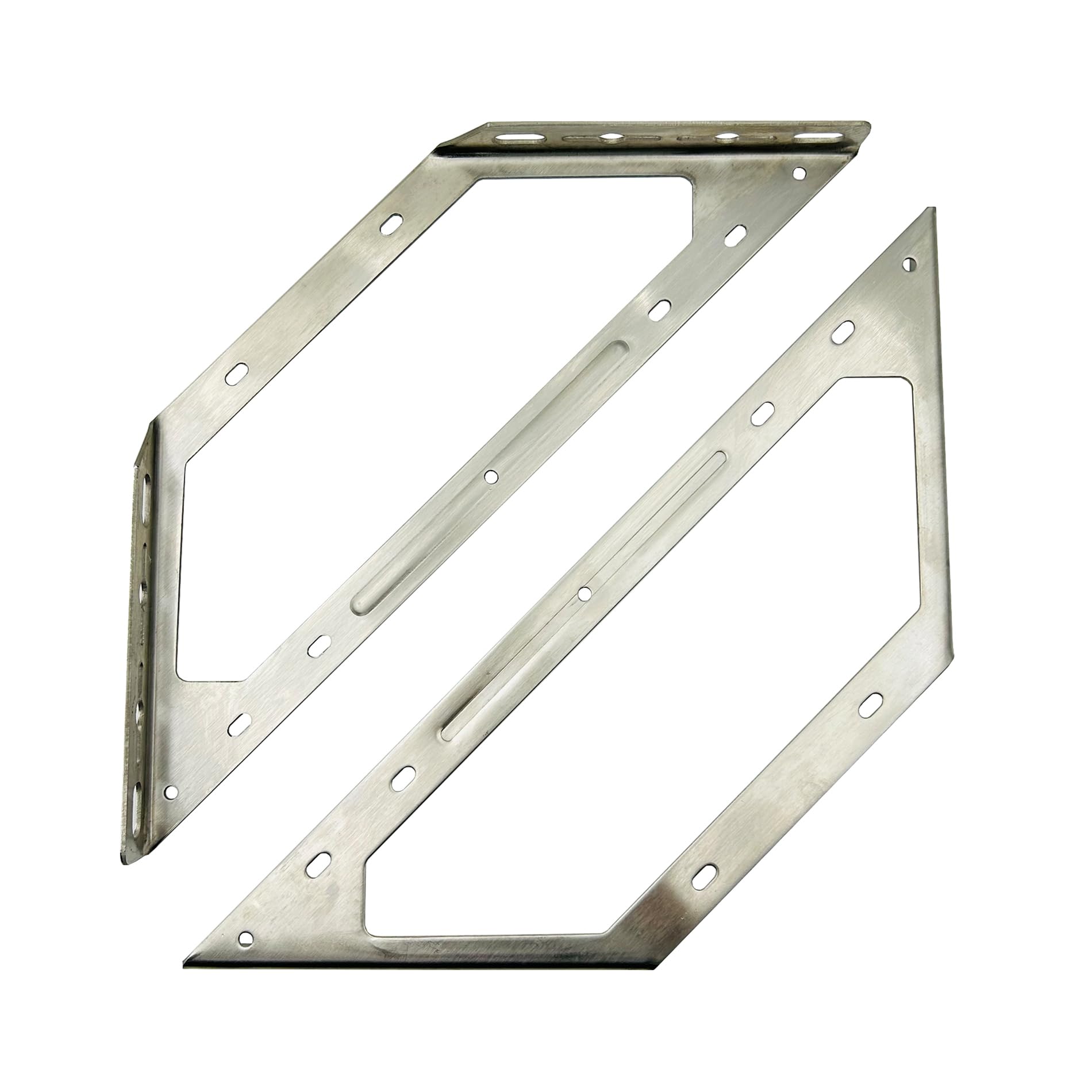 LIKERAINY Corner Braces Joints 270x270mm Right Angle Brackets Fastener Stainless Steel Plates Triangular Shape Furniture Shelf Support Connectors 2 Pieces