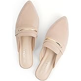 MUSSHOE Comfortable Work Women's Mules - Casual Slip on Black Suede Backless Loafers-Office Business Teacher Dressy Flats 2025 for Professional​ Women