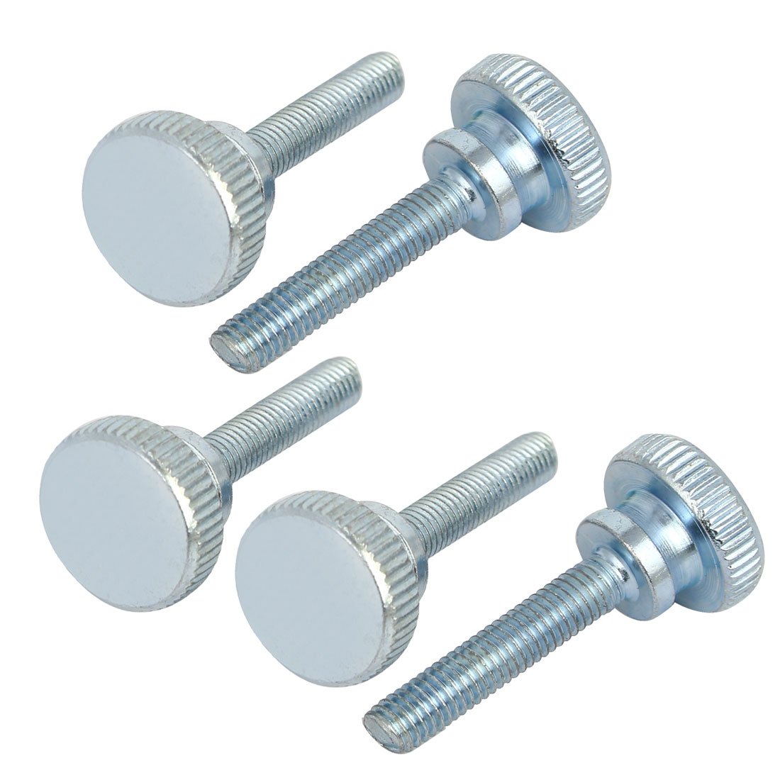 sourcingmap M5x25mm Flat Knurled Head Fully Threaded Thumb Screws Bolts Fastener 5pcs โ image 1