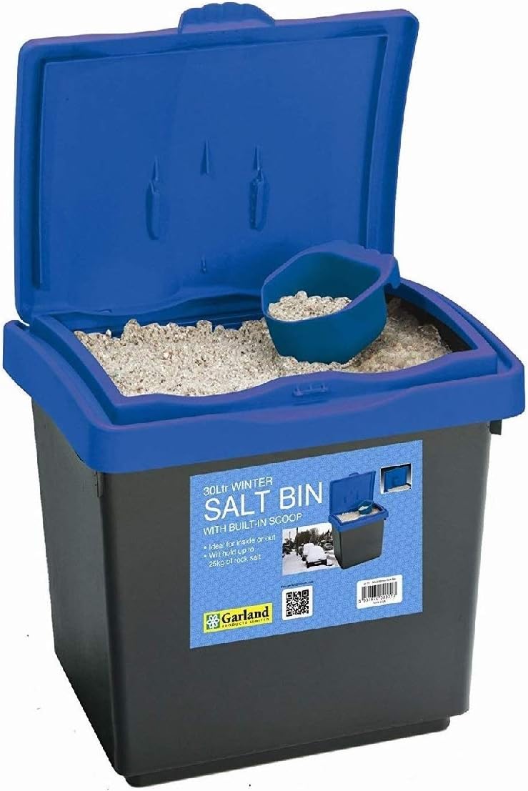 Garland 30 Litre Winter Grit Salt Bin Blue Lid UK Made