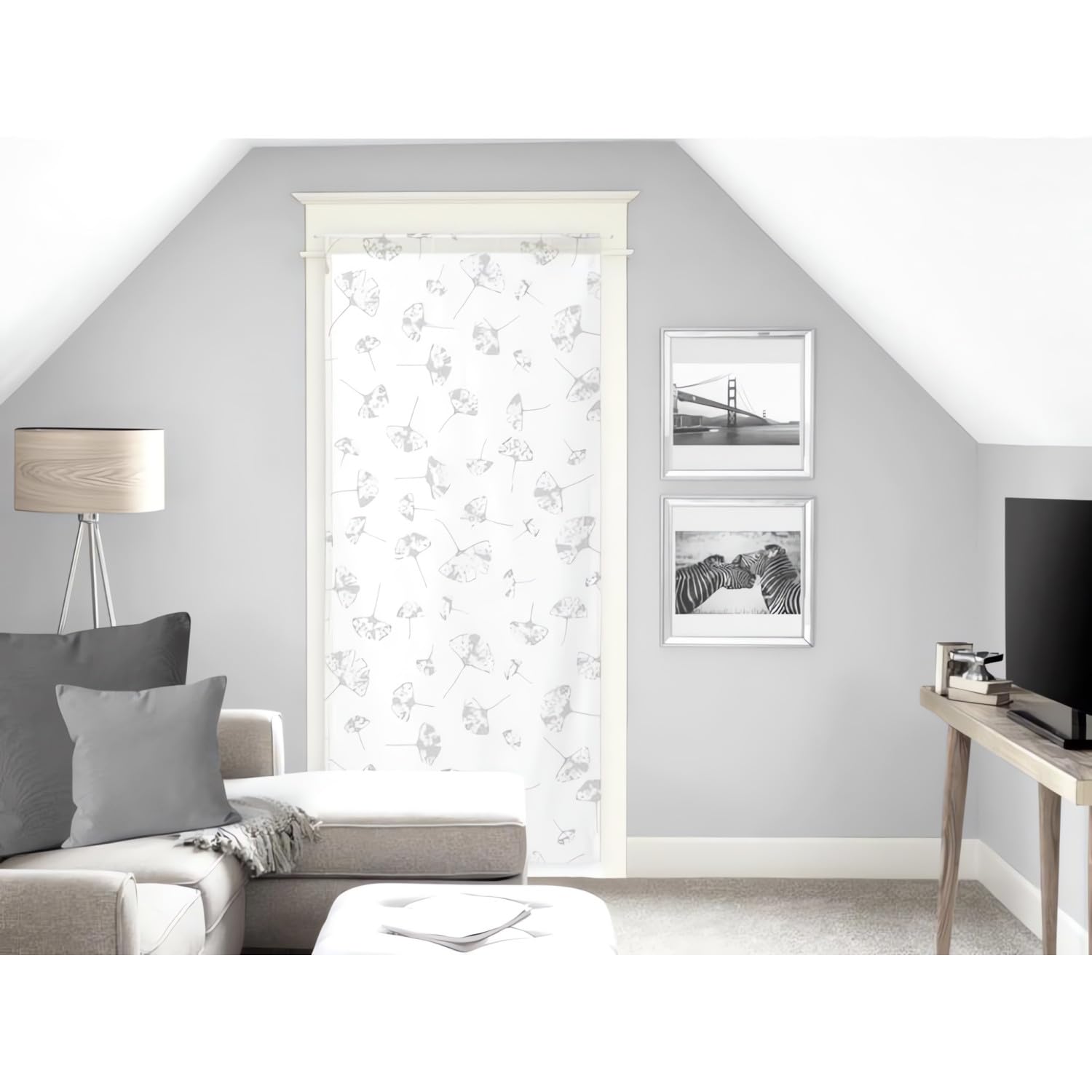 Soleil d'ocre Kyoto Net Curtain, Polyester, White, 70 x 200 cm