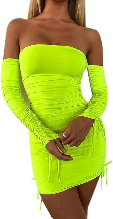 neon green bodycon dress