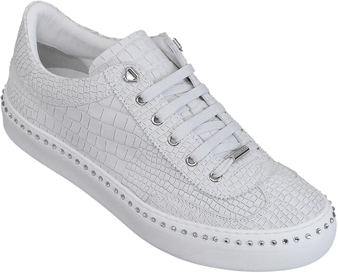 Amazon Co Jp ジミーチュウ Jimmy Choo メンズ スニーカー クロコダイルプリント クリスタル スニーカー Ace Crx White Steel 並行輸入品 服 ファッション小物