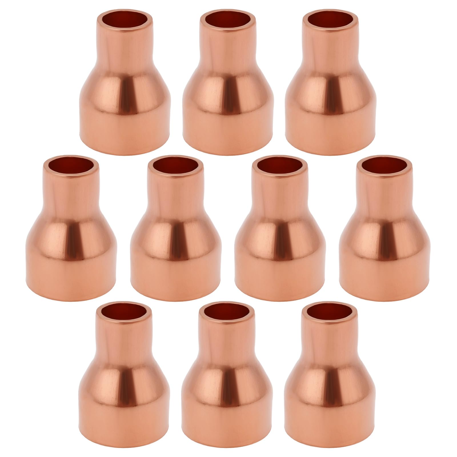 Create idea 10Pcs Copper Reducer Solder Connection 15mm to 8mm for Plumbing Reducing Straight Connector Pressure Fitting Pipe Tube Connector Adapter