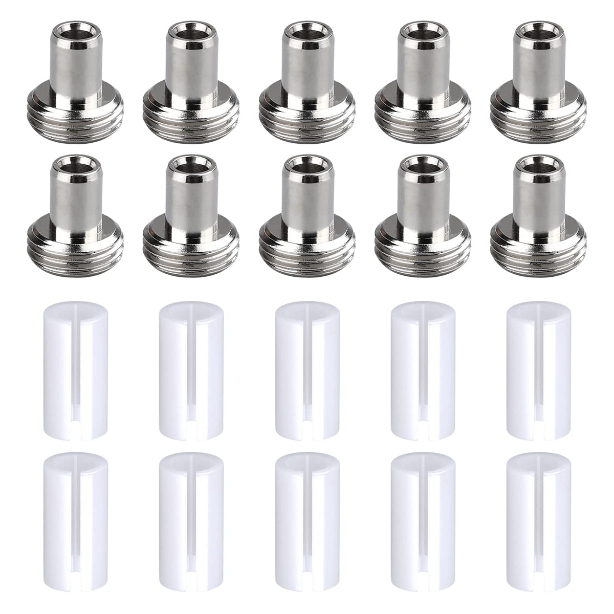 VOANZO 20 PCS Optic Ceramic Sleeve Adapter Fiber Optical Tools for Visual Fault Locator Fiber Tester 10 Ceramic Tube Sleeves and 10 Fitting Connectors