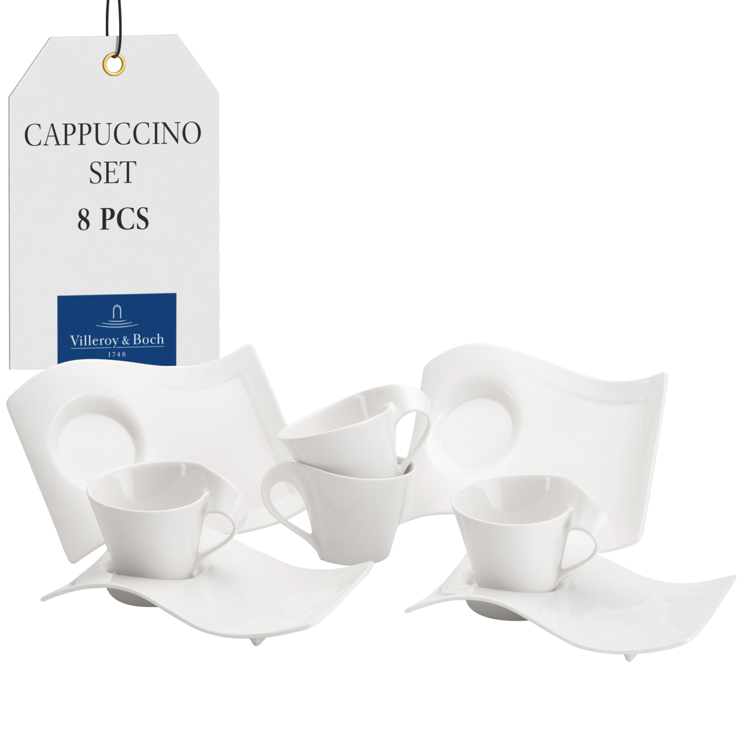 Villeroy & Boch NewWave Caffè Cappuccino Set, 8 Pieces EC