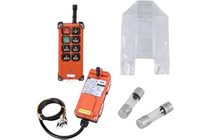 VIKYE Wireless Crane Remote Control, 8 Buttons 24V DC Industrial Channel Electric Lift Hoist Crown Block 1 Speed Radio Switch Transmitter Receiver Full Set