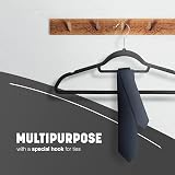 KEPLIN Velvet Hangers 50 Pack Non-Slip with Tie Bar 360° Hook Black view 6