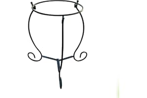 Lily's Home Metal Gazing Ball Stand for 8-10 inch Metal and Glass Garden Gazing Globes. Black.