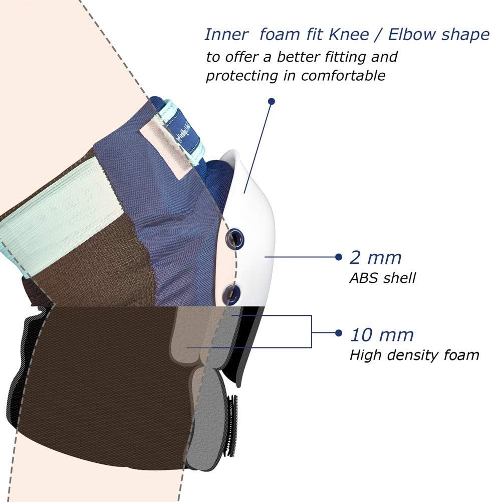 Dark Lightning Adult/Youth/Junior Knee Pads Elbow Pads Wrist Guards 3 in 1 Protective Gear, for Skateboard, Roller Skate, Inline, Cycling, MTB Bike, Scooter : Sports & Outdoors