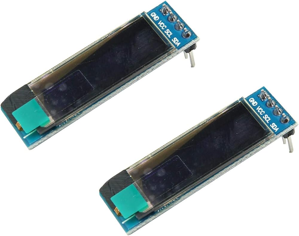 TECNOIOT 2x 0.91" Blue OLED LCD Module 128x32 IIC SSD1306 DIY 3.3V 5V