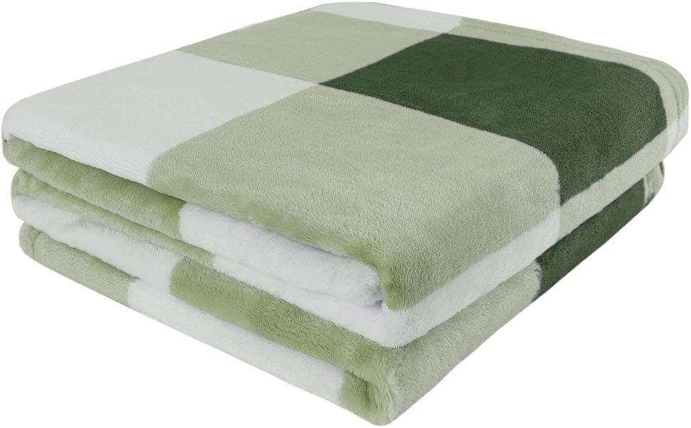 PiccoCasa Plaid Flannel Fleece Blanket Double Size, Buffalo Checkered Soft Blankets and Throws