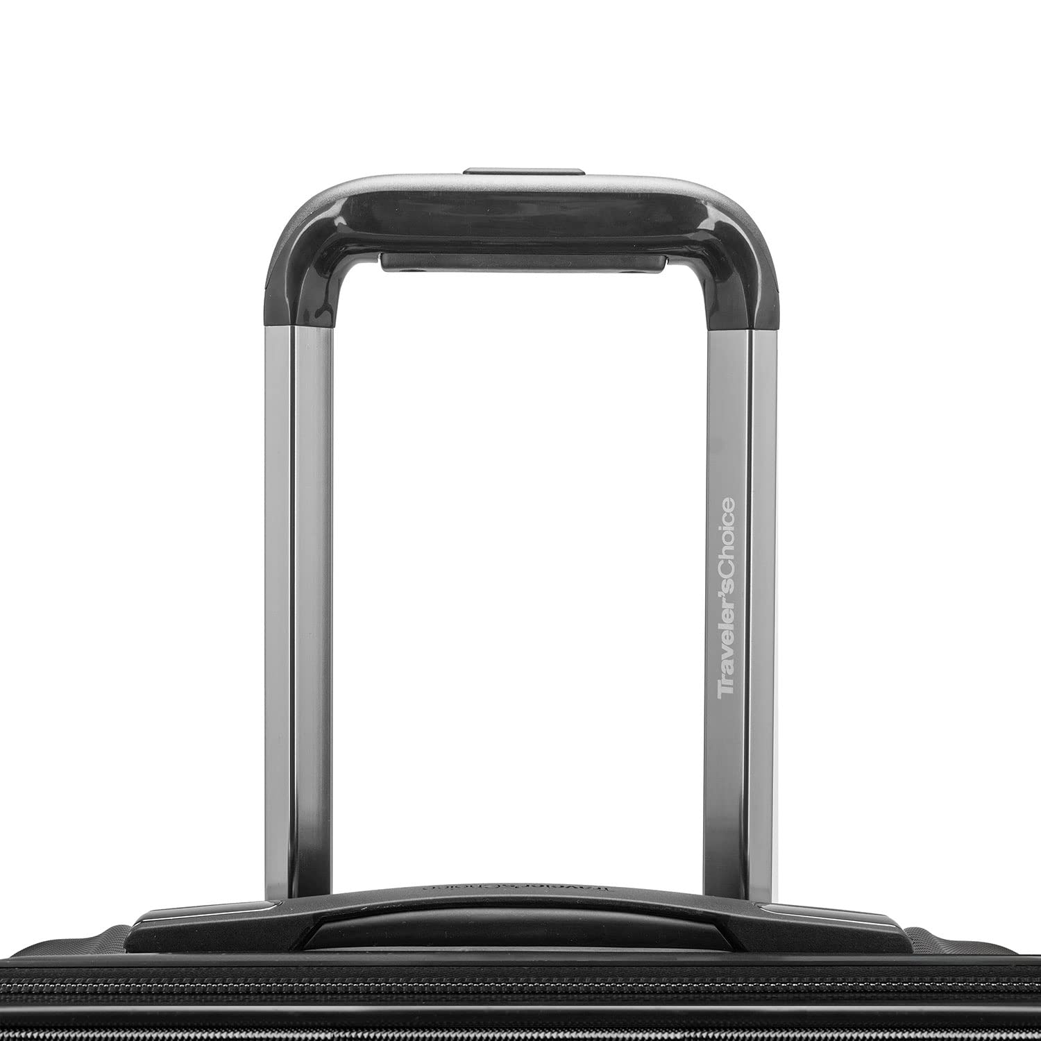 Traveler's Choice Archer Polycarbonate Hardside Spinner Luggage Set, Tie Down Straps, Black, Checked 29-Inch