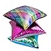 LAGHCAT Reversible Cushion Covers Christmas Sequins Mermaid Pillow Cases with Magic Mermaid Sequin (Colorful and Silver,ONLY Pillow Case)