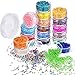 Bememo 16000 Pieces Glass Seed Beads 20 Colors 2 mm Silver Lined Pony Beads Tiny Spacer Beads in Container Box with 18 m Elastic Crystal String Cord