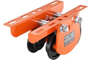 VEVOR Electric Hoist Manual Trolley, 2200 lbs/1 Ton Capacity for PA200 PA250 PA300 PA400 PA500, Push Beam Trolley with Dual Wheels, 2.68"-4.33" Adjustable Beam Flange Width for Straight Curved I Beam