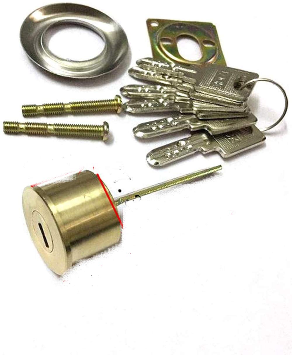 Security Replacement Rim Cylinder Lock Set Solid Garage Door Lock with 6 Keys Fixing Ring Door Lock Nightlatch