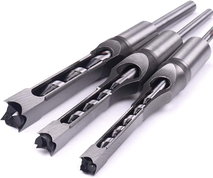 Atoplee Woodworker 5/16 3/8 1/2 Inch Square Hole Drill Bits Mortising