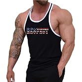 Crazee Wear Men's Workout Bodybuilding Weight Lifting Stringer Gym Fitness Training Tank Top with Respect Design
