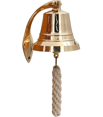 6" Solid Brass Bell Marine Wall Mounted Ship Antique Brass Finished Hanging Bell