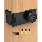 MeBantoo 90 Degree Cabinet Combination Door Lock Latch, Black | Zinc Alloy Password Rotary Hasp Lock, Keyless Folding Latches for Office File Cabinet, Drawers, Cupboard, Small Doors, Locker