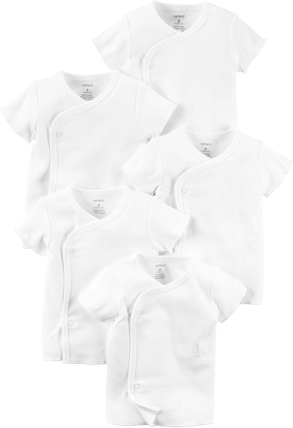 Carter's Unisex Baby 5Pack SideSnap TShirts white, newborn Amazon
