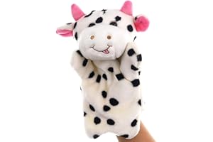ZUXUCUVU Hand Puppets Plush Cow Farm Animal Toys for Imaginative Pretend Play Storytelling Kids Gifts