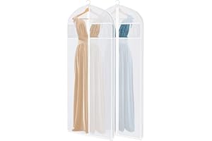 BH7STAR 65" Dress Bags for Gowns Long, Dress Garment Bags for Hanging Clothes, Dress Bags for Closet Storage and Traveling, Foldable Dress Cover