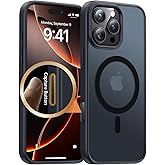 Meifigno for iPhone 16 Pro Max Case with Sensitive Camera Control Capture Button, [Military-Grade Protection][Compatible with MagSafe], Translucent Matte Shockproof Case for 16 Pro Max 6.9", Black