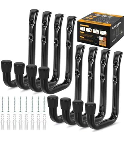 LIFKOME Garage Storage Hooks 4 Heavy Duty Wall Mount Hooks Garage