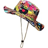 QXFHULV Sun Bucket Hat for Men Women Fishing Beach Safari Trendy Cotton Cowboy Cap for Golf Hiking Hunting Outdoor Boonie