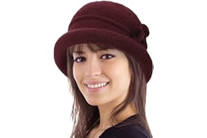 COLORSUN Women Winter Knit 1920s Vintage Bucket Bowler Hat Round Brim Warm Hat