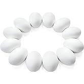 JOYIN 12 PCS Unpainted White Wooden Fake Easter Eggs for Easter Egg Hunt, Paintable Easter Eggs, Easter Crafts for Kids Party