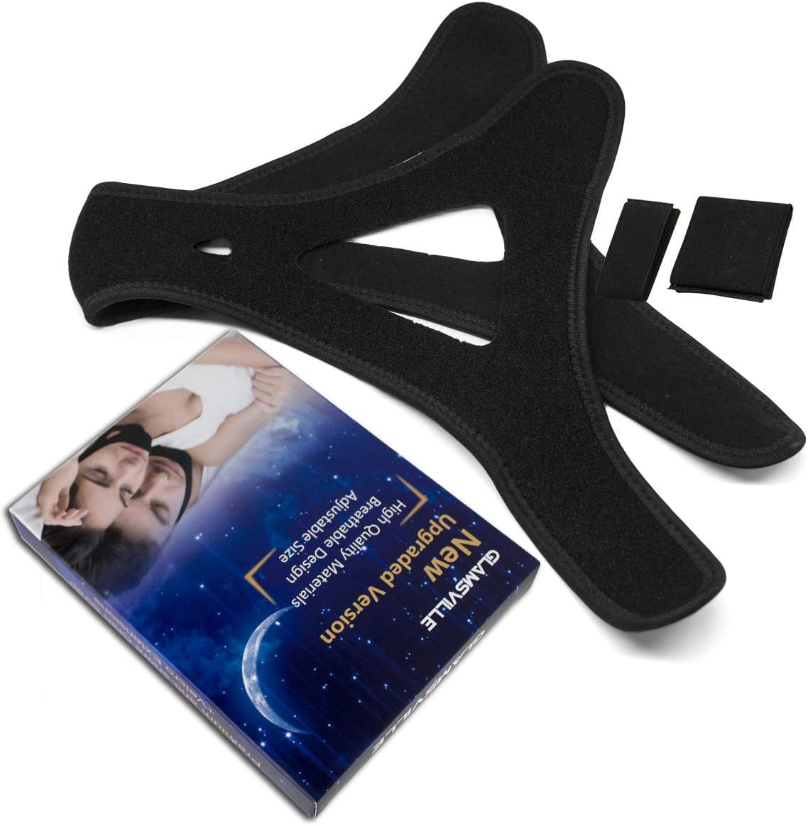 Anti Snoring Chin Strap - Breathable & Naturally Stop Snoring Device, Patent Design w/Promoting Blood Circulation Magnets, Adjustable Snore Reduction Belt for Men & Women to Improve REM Sleep: Health & Personal Care