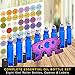 MP Essential Oil Roller Bottles Set with Stainless Steel Balls, 8 Pack 10ml Dark Blue Leakproof Glass Bottle with 8 Rollerballs for Perfume & Aromatherapy Oils - Roller Bottle Opener & 192 Labels