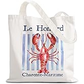 URLLUAE Blue Beach Tote Bag, Blue Coastal Coral Seashell Starfish