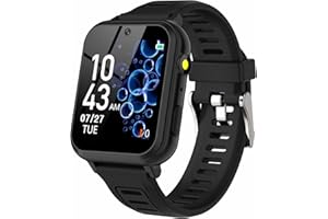 Phyulls Smart Watch for Kids, Smart Watch Toys with 39 Games Camera Video Recorder Music Alarm Calculator Calendar Flashlight Stopwatch Pedometer Gift Toys for 3-12 Years Old Boys and Girls (Black)
