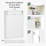 Dripex Single Door Bathroom Mirror Cabinet White 50x70cm Wall Mounted view 4