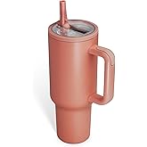 Sioncal 40 oz Insulated Tumbler with Handle and Straw,100% Leakproof Stainless Steel Water Bottle Travel Mug,Valentine's Day Tumbler,Gifts for Men & Women,Cup Holder Friendly,BPA-Free (reddish-rust)