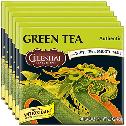 Celestial Seasonings Green Tea, Authentic, Contains Caffeine, 40 Count