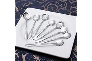 8pcs Flower Stainless Steel Spoon Set, Small Teaspoon Coffee Spoon, Cute Ice Cream Dessert Spoons, Elegant Party Utensils for