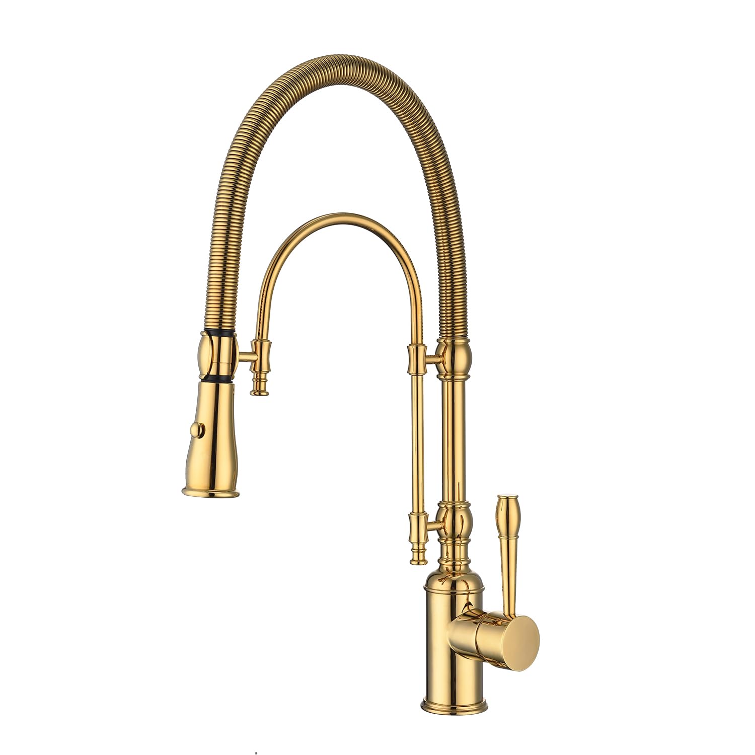 Photo 1 of **Parts only** GICASA Copper Kitchen Faucet, Single Handle, 360 Swivel High Arc Kitchen Sink Faucet, Gold Pull Down Kitchen Faucet Solid Brass Handle