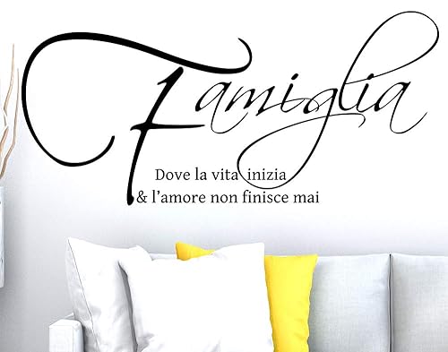Adesivi Murali Frasi Citazioni Famiglia Amore Casa Wall Stickers Adesivo Murale Frase Scritta Muro Home Decorazione Interni Frasi E Citazione Misura 100 X 40 Cm Amazon It Handmade