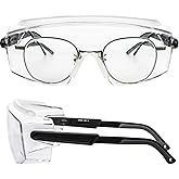 PAERDE Safety Glasses over Glasses,Anti Fog Safety Goggles Protective Glasses with Adjustable Temples Clear Lenses（Clear）