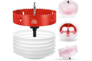 BEoffer 6 Inch / 152mm Hole Saw with Dust Bowl Mess Free for Recessed Lights Can Lights Corn Hole Boards, 6” Hole Saw with Arbor in Bi-Metal Hole Cutter for Wood, Plastic Board, Ceiling,Drywall