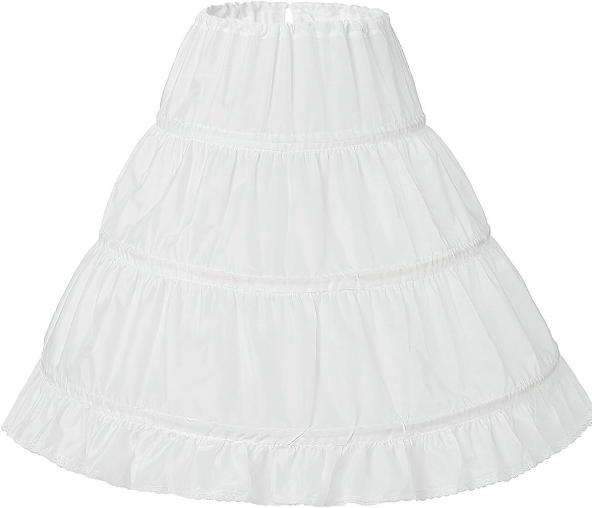 Lanbaodress Girls' 3 Hoops Petticoat Skirt Flower Girl Crinoline Skirt for 2-13Years